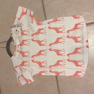 NWT Kate Quinn Orange Giraffe Tee